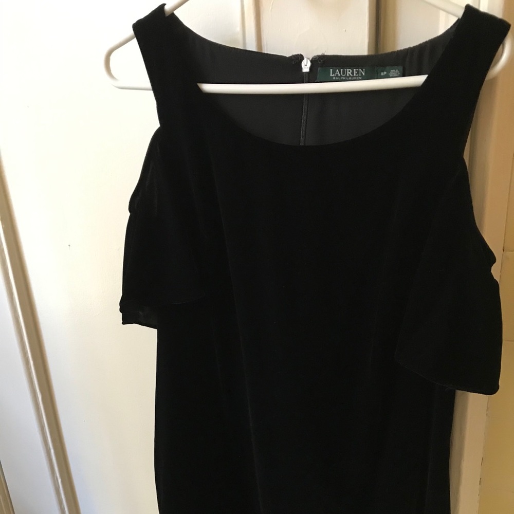 Lauren black velvet dress